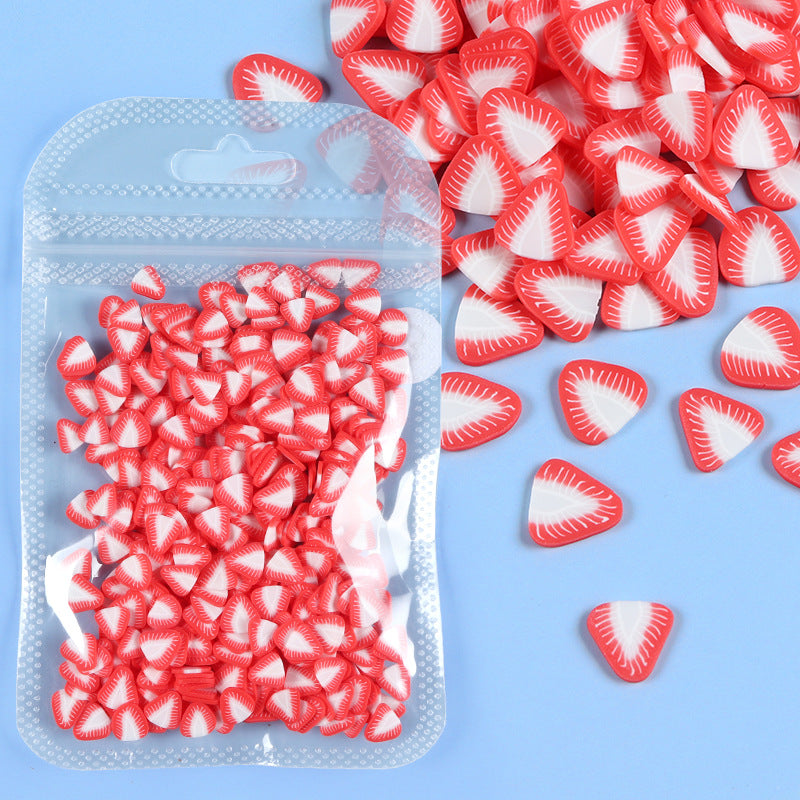 Wholesale Watermelon Strawberry Lemon Soft Ceramic Slices Plastic Nail Decoration